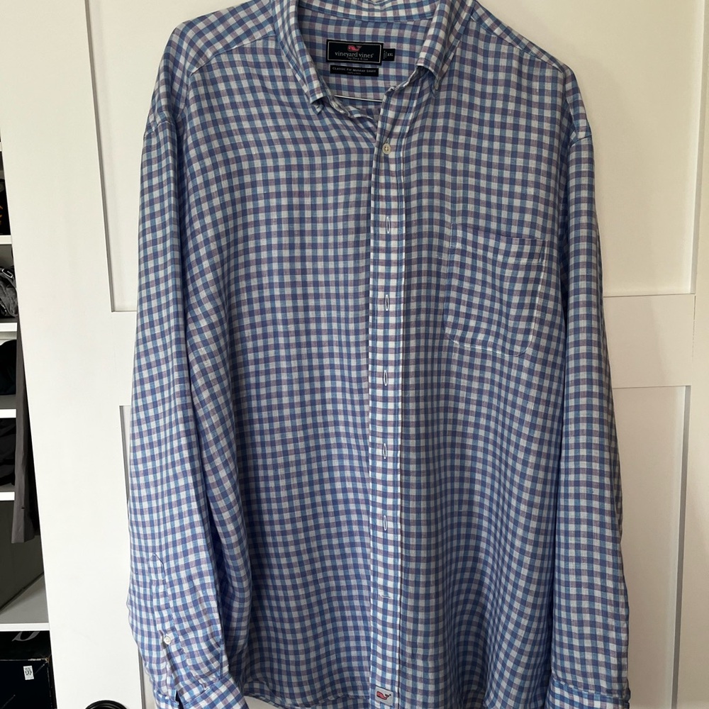 Vineyard Vines Blue Classic Fit Murray Shirt, XXL